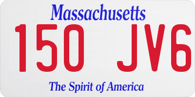 MA license plate 150JV6
