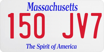 MA license plate 150JV7