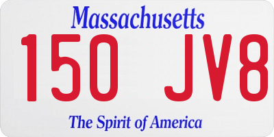 MA license plate 150JV8