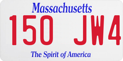 MA license plate 150JW4