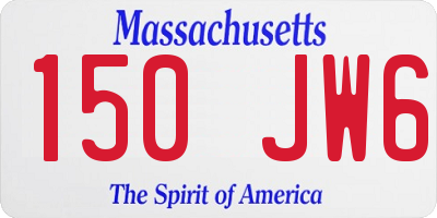 MA license plate 150JW6