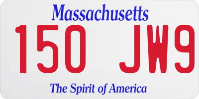 MA license plate 150JW9