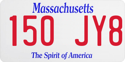 MA license plate 150JY8
