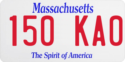 MA license plate 150KA0