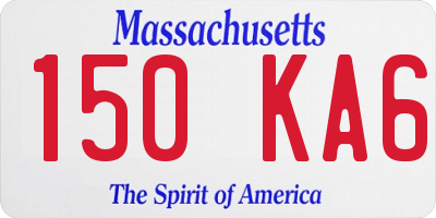MA license plate 150KA6