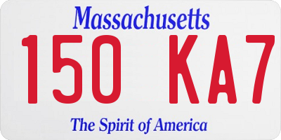 MA license plate 150KA7