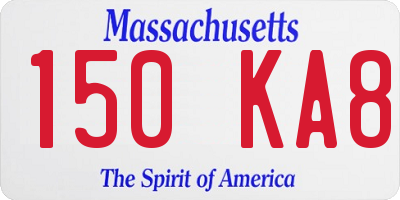 MA license plate 150KA8