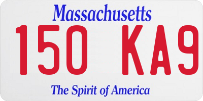 MA license plate 150KA9
