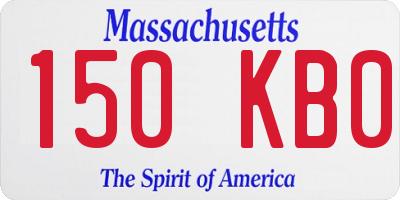 MA license plate 150KB0