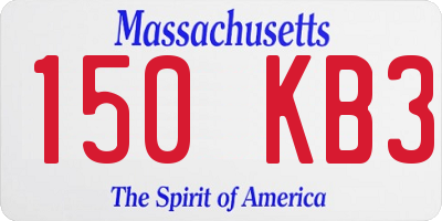 MA license plate 150KB3