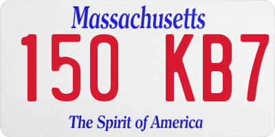 MA license plate 150KB7