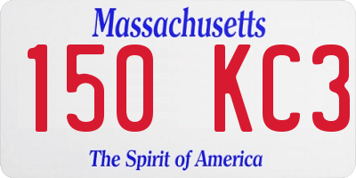 MA license plate 150KC3