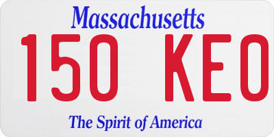 MA license plate 150KE0