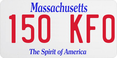 MA license plate 150KF0