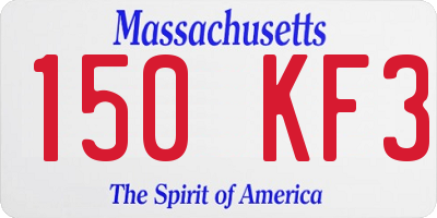 MA license plate 150KF3