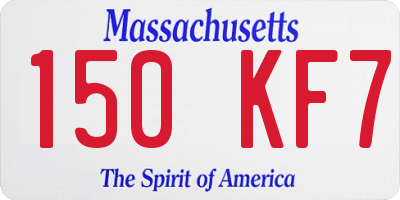 MA license plate 150KF7