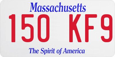 MA license plate 150KF9