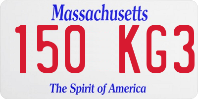 MA license plate 150KG3