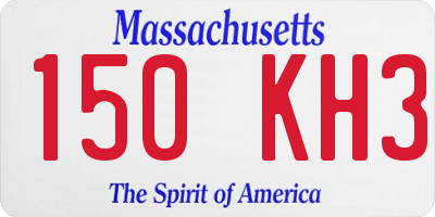 MA license plate 150KH3