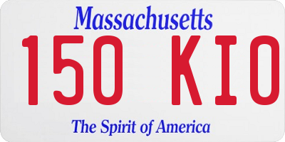 MA license plate 150KI0