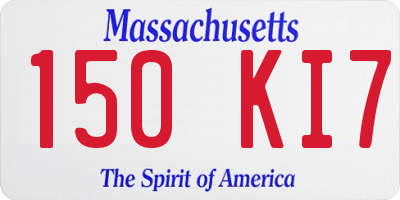 MA license plate 150KI7