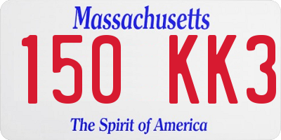 MA license plate 150KK3