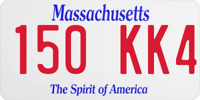MA license plate 150KK4