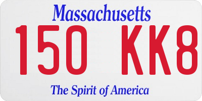 MA license plate 150KK8