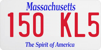MA license plate 150KL5