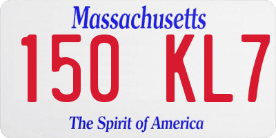 MA license plate 150KL7