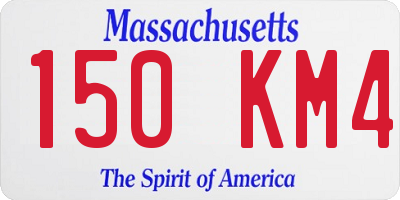 MA license plate 150KM4