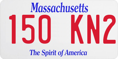 MA license plate 150KN2