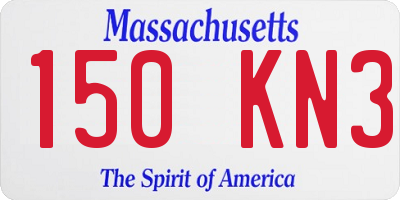 MA license plate 150KN3