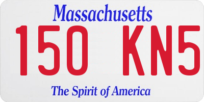 MA license plate 150KN5