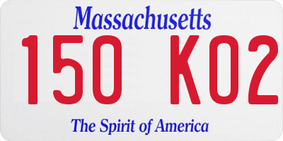 MA license plate 150KO2