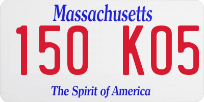 MA license plate 150KO5
