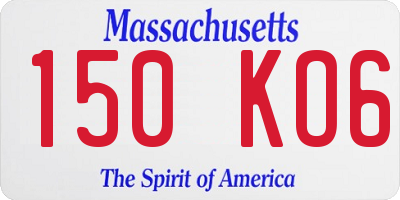 MA license plate 150KO6
