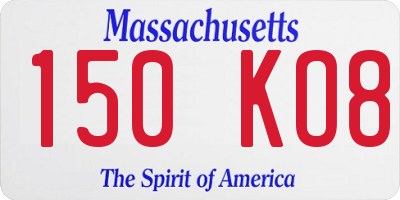 MA license plate 150KO8