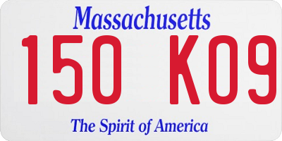 MA license plate 150KO9