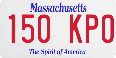 MA license plate 150KP0