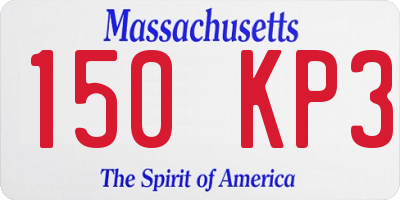 MA license plate 150KP3