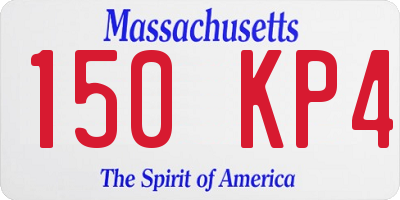 MA license plate 150KP4