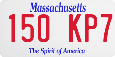 MA license plate 150KP7