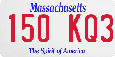 MA license plate 150KQ3
