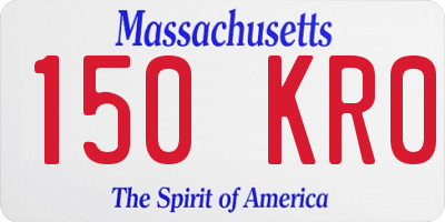 MA license plate 150KR0