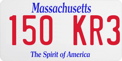 MA license plate 150KR3