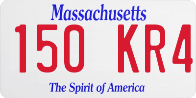 MA license plate 150KR4