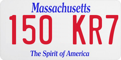 MA license plate 150KR7
