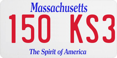 MA license plate 150KS3