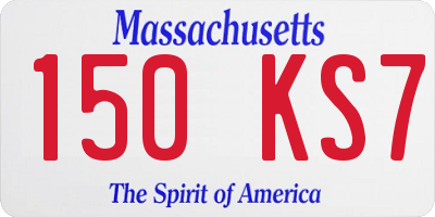 MA license plate 150KS7